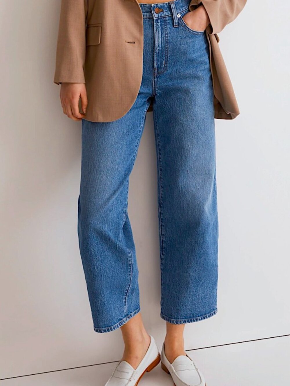 Madewell Blue High-Rise Wide-Leg Jeans